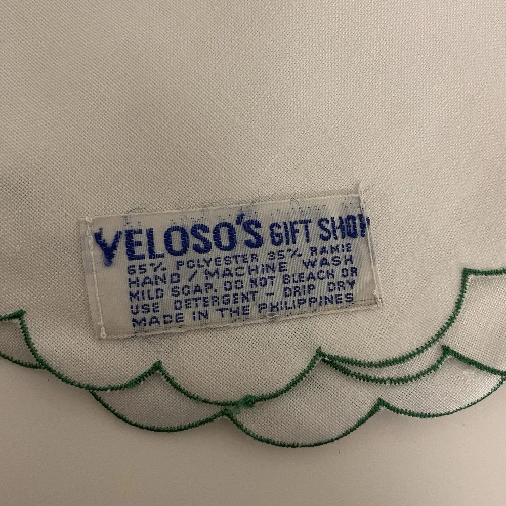 Veloses Gift Shop Strawberry Embroidered Placemats‎ Set Of 6 White Vintage